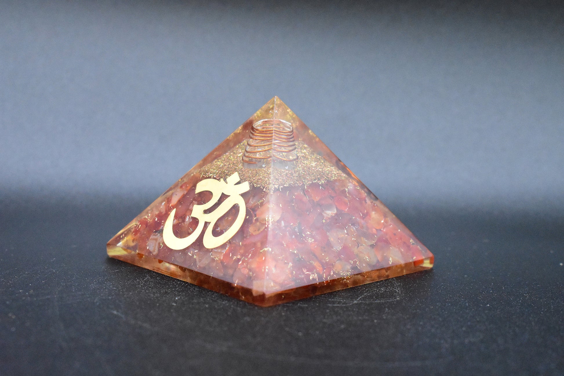 Carnelian Small Pyramid OM Symbol