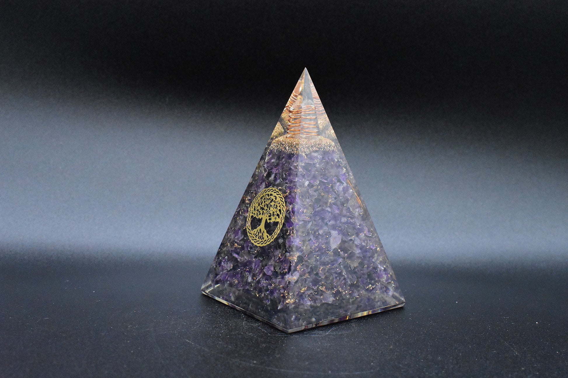 Amethyst  Large Pyramid Tree of Life Symbol