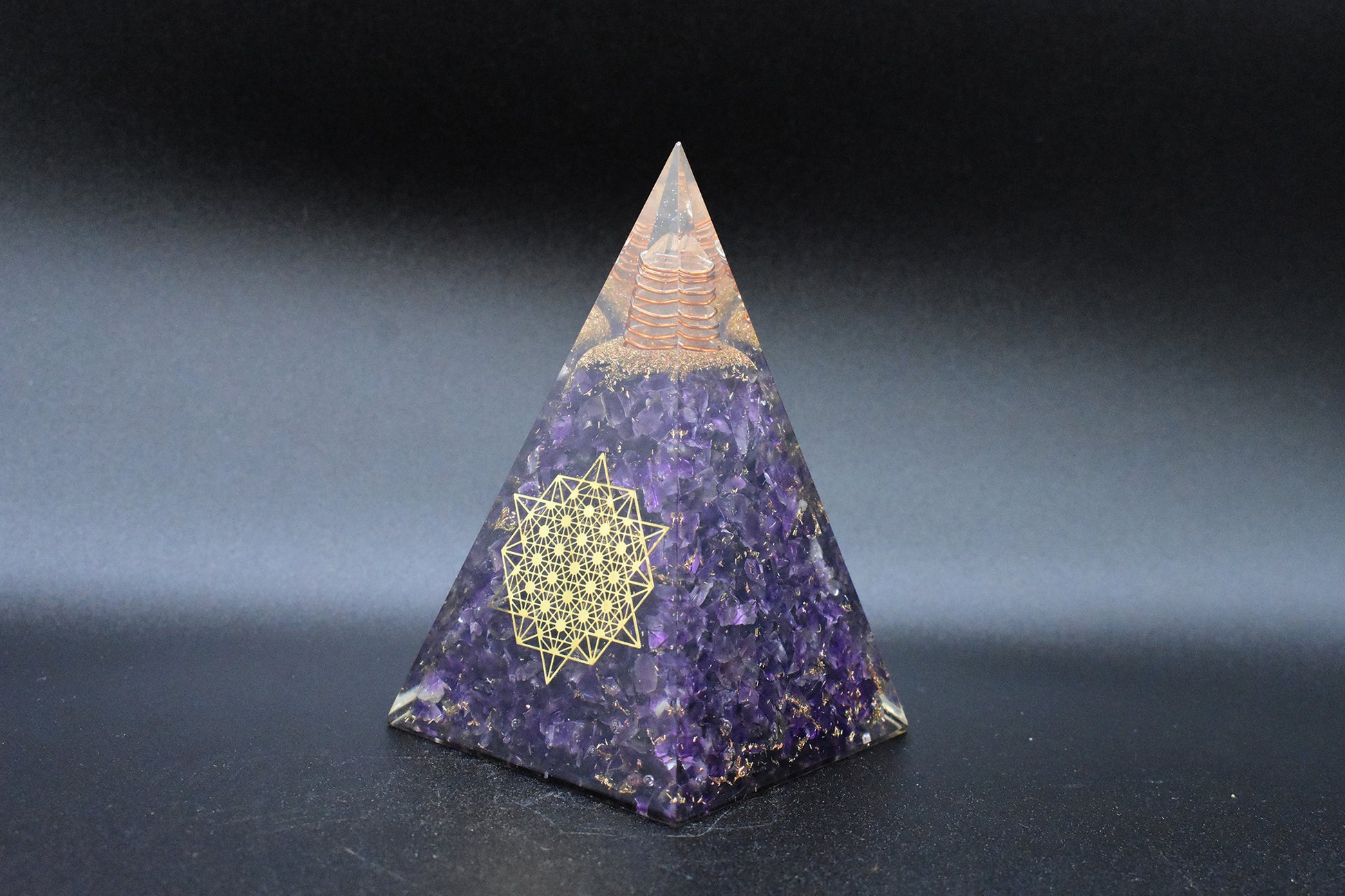 Amethyst Large Pyramid Sacred Geometry Symbol