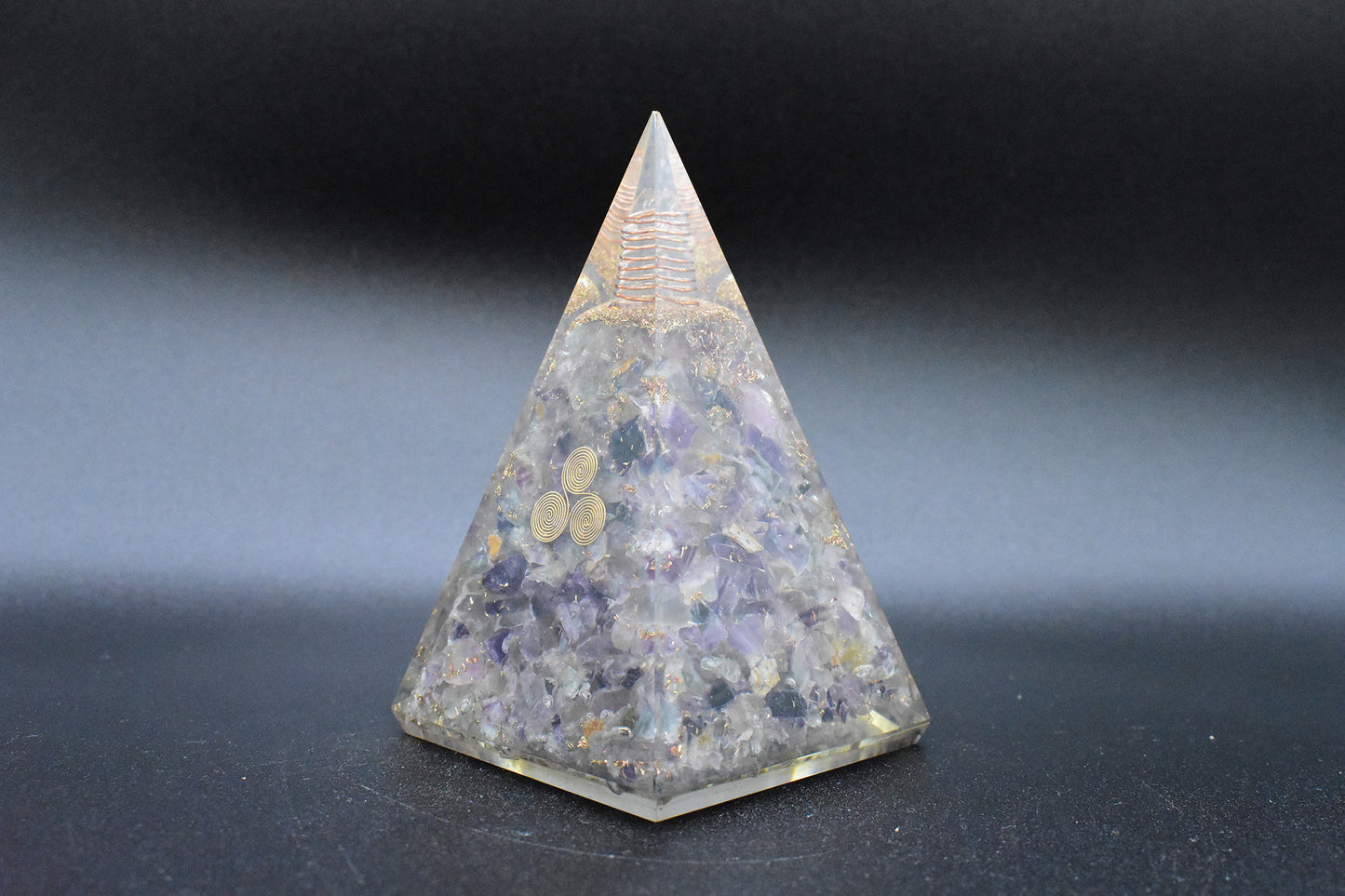 Fluorite Large Pyramid Triskelion Symbol
