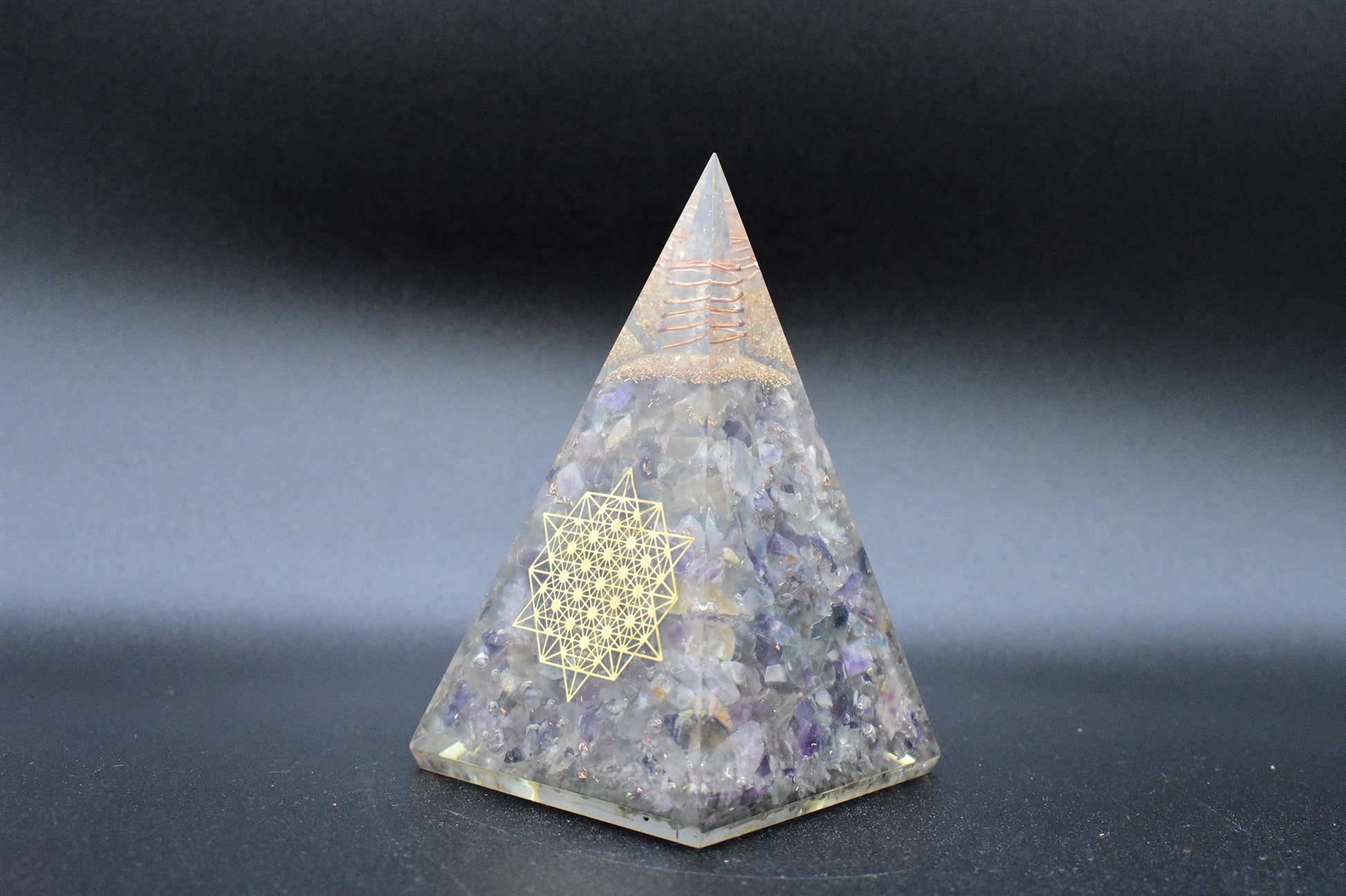 Fluorite Large Pyramid Sacred Geometry Symbol