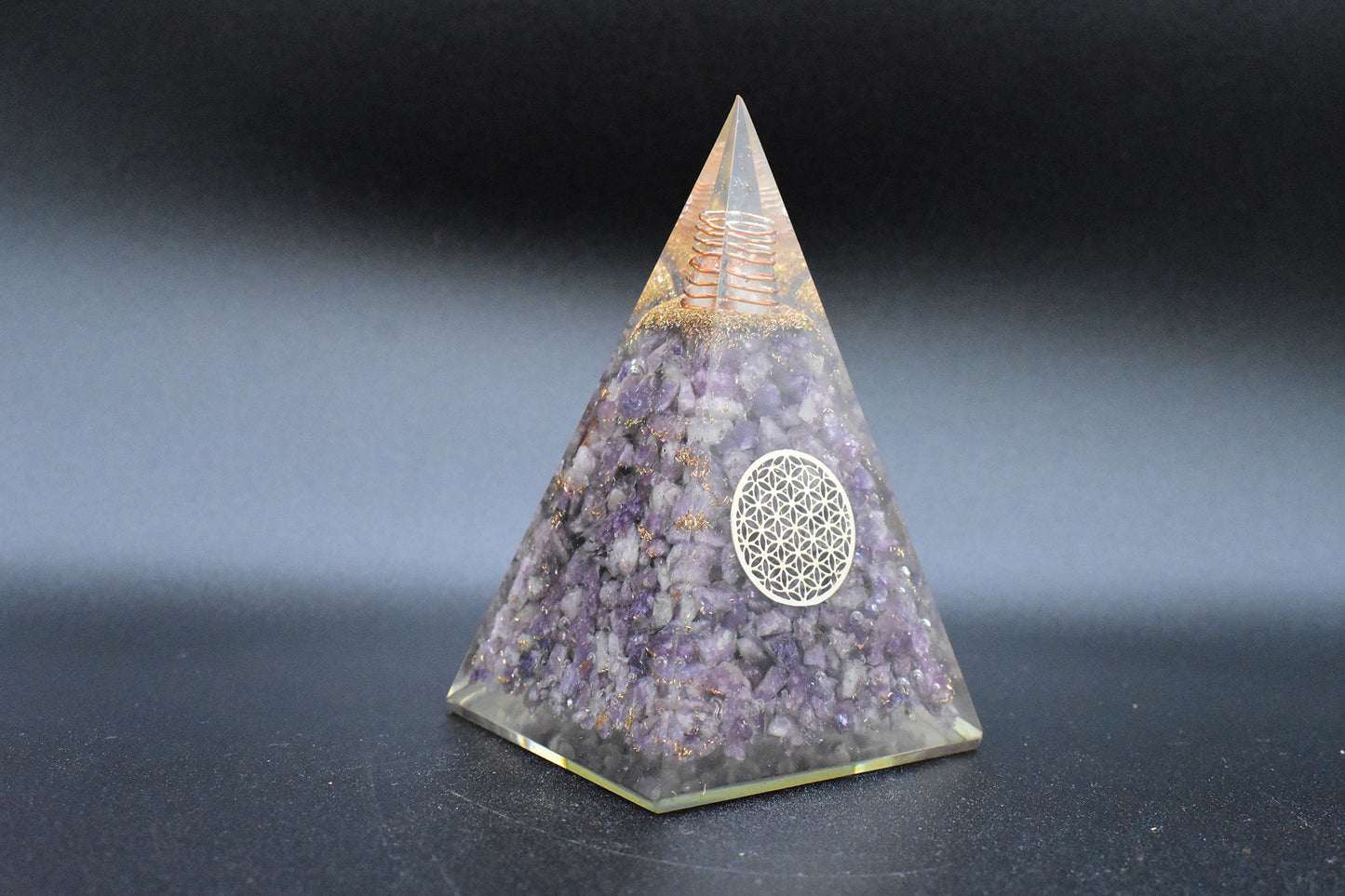 Chevron Amethyst Orgone Pyramid