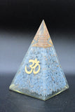 Blue Lace Agate Large Pyramid OM Symbol