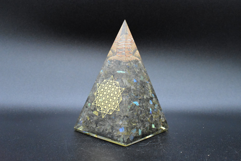 Labradorite Large Pyramid Sacred Geometry Symbol