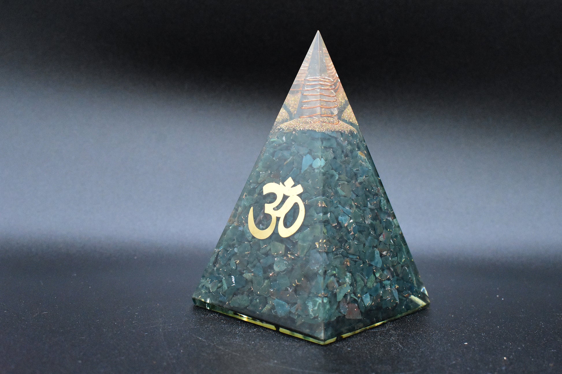 Fuchsite Large Pyramid OM Symbol