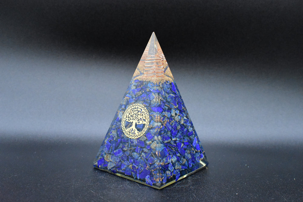 Lapis Lazuli Large Pyramid Tree of Life Symbol