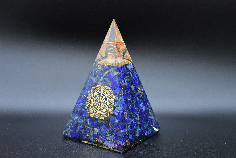 Lapis Lazuli Large Pyramid Yantra Symbol