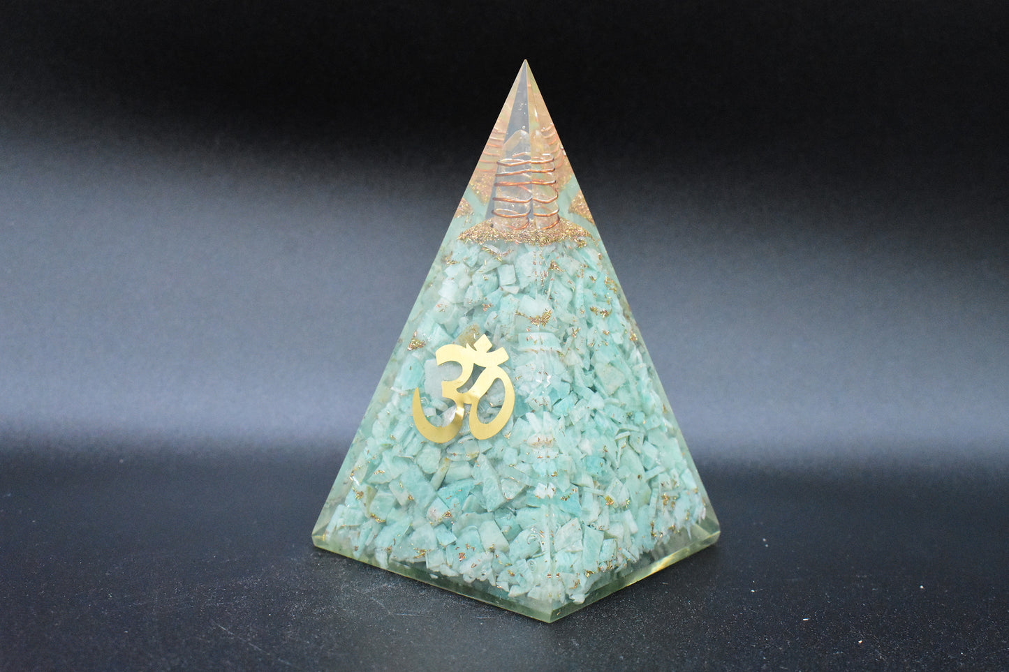 Amazonite Large Pyramid OM Symbol