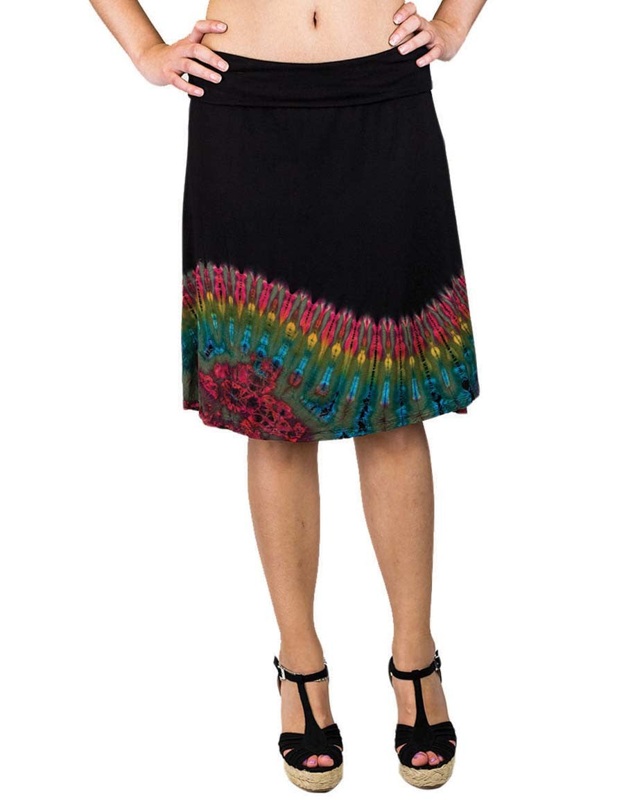 HALF TIE DYE SKIRT GREEN