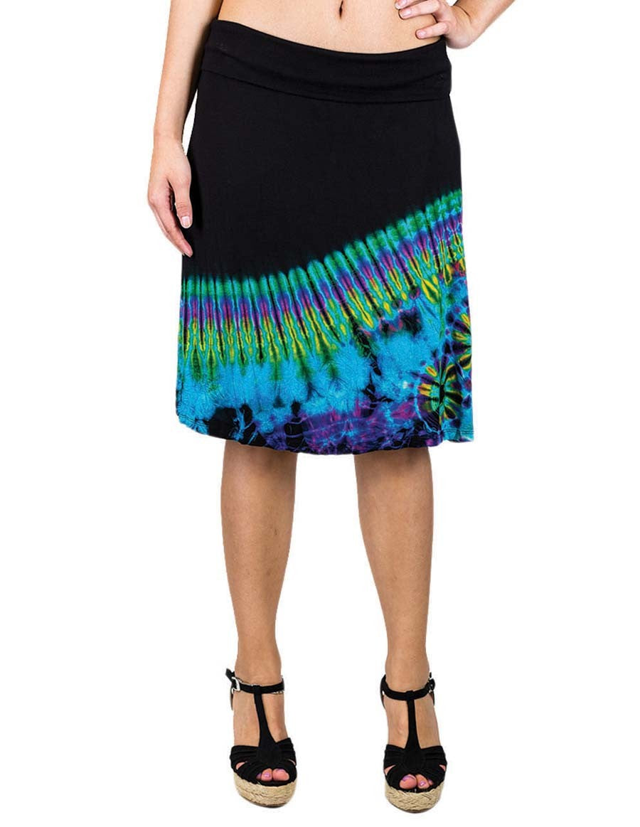 HALF TIE DYE SKIRT TURQUOISE