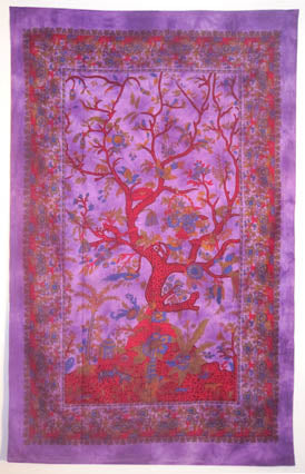 SPRING TREE OF LIFE TAPESTRY TIGHT WEAVE PURPLE