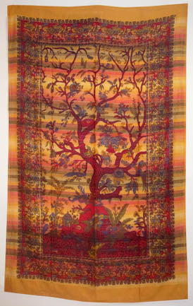 SPRING TREE OF LIFE GAUZY TAPESTRY GOLD