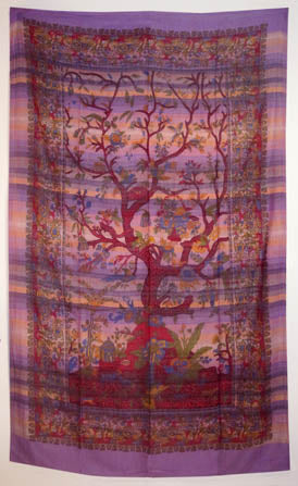 SPRING TREE OF LIFE GAUZY TAPESTRY PURPLE