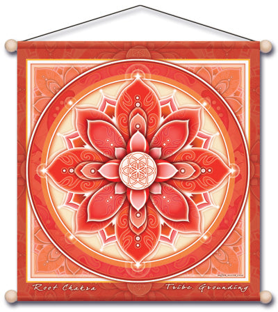 ROOT CHAKRA RED MEDITATION TEMPLE BANNER WALL HANGING