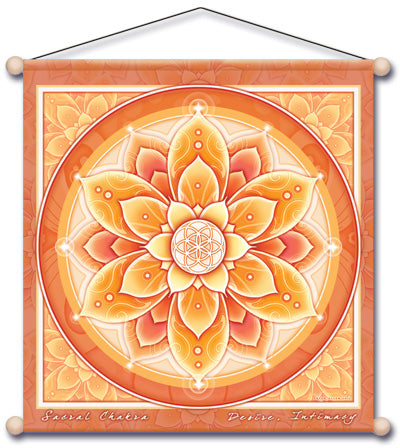 SACRAL CHAKRA ORANGE MEDITATION TEMPLE BANNER WALL HANGING