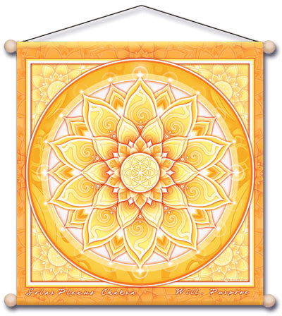 SOLAR PLEXUS CHAKRA YELLOW  MEDITATION TEMPLE BANNER WALL HANGING