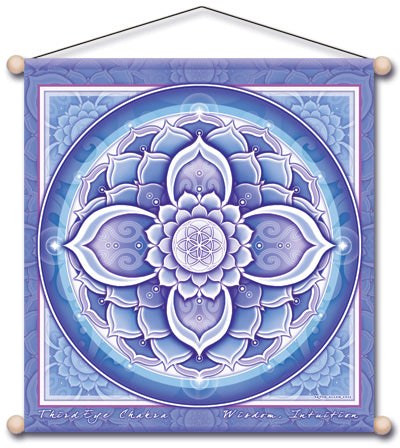 THIRD EYE CHAKRA BLUE MEDITATION TEMPLE BANNER WALL HANGING