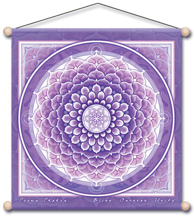 CROWN CHAKRA VIOLET MEDITATION TEMPLE BANNER WALL HANGING
