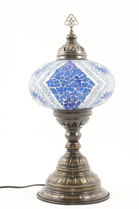 TURKISH MOSAIC TABLE LAMP MB4 BLUE-TURNED OFF