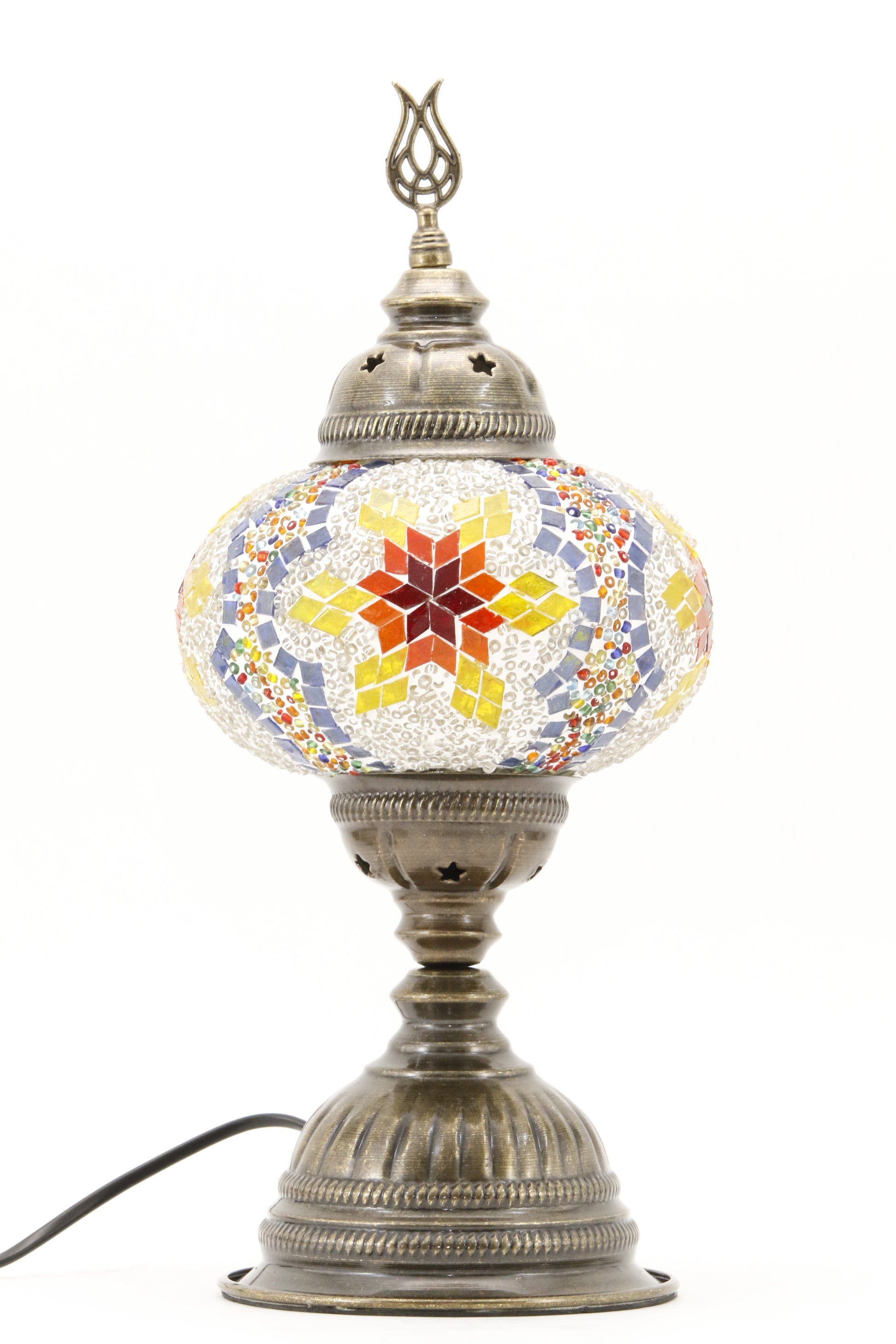 TURKISH MOSAIC TABLE LAMP MB3 RAINBOW-TURNED OFF