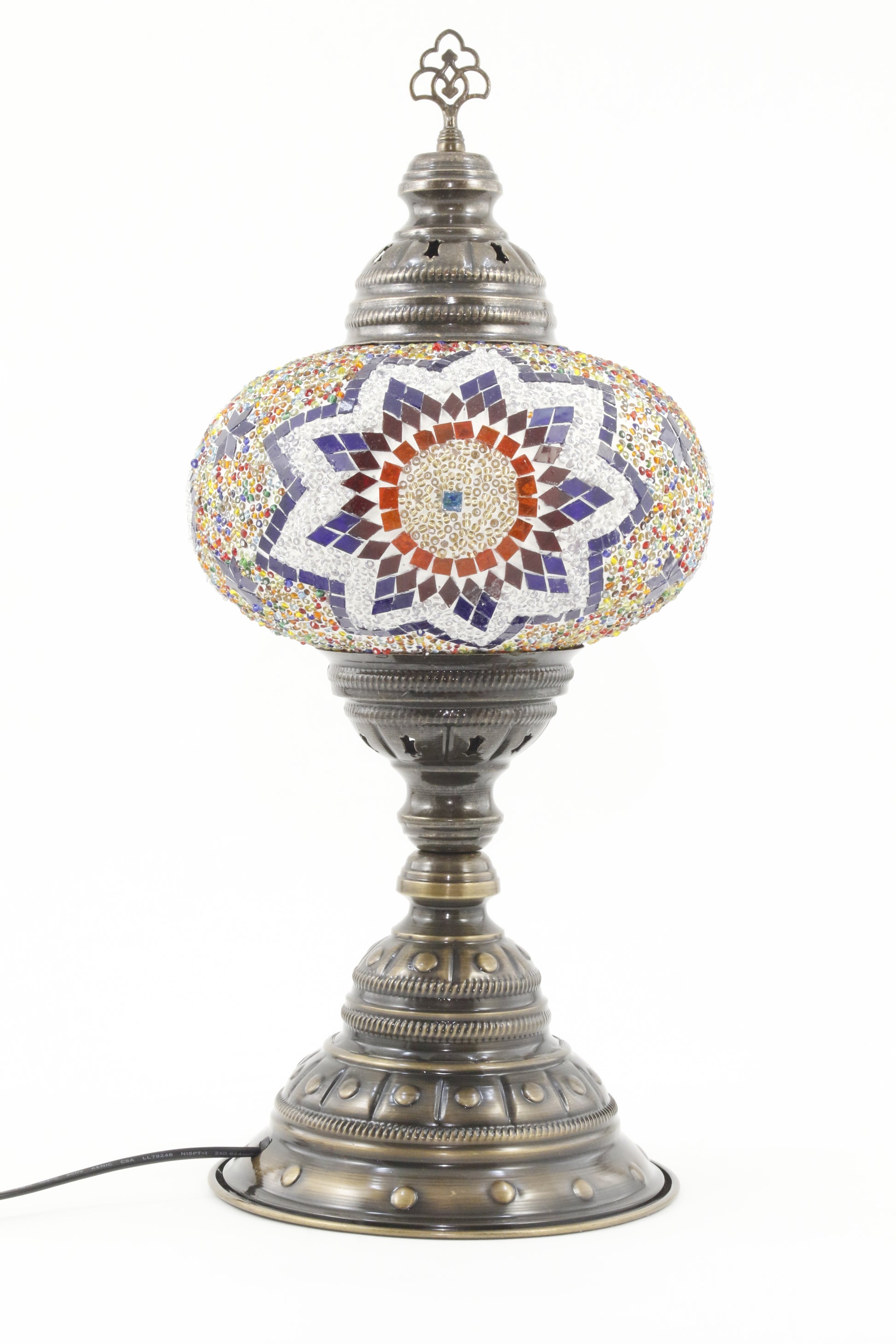 TURKISH MOSAIC TABLE LAMP MB4 RAINBOW 2-TURNED OFF
