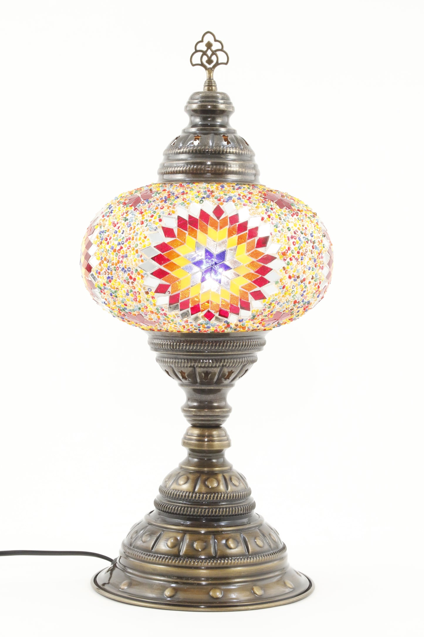 TURKISH MOSAIC TABLE LAMP MB4 RAINBOW 4-TURNED ON