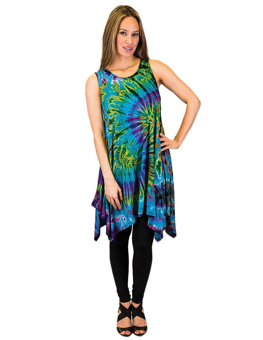TIE DYE KERCHIEF TOP TURQUOISE