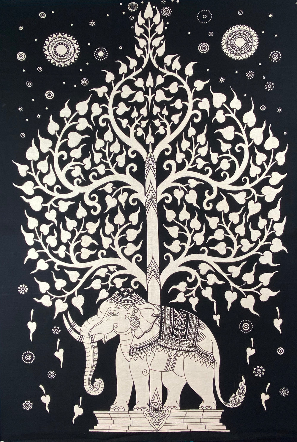 ELEPHANT BODHI TREE POSTER SIZE WHITE