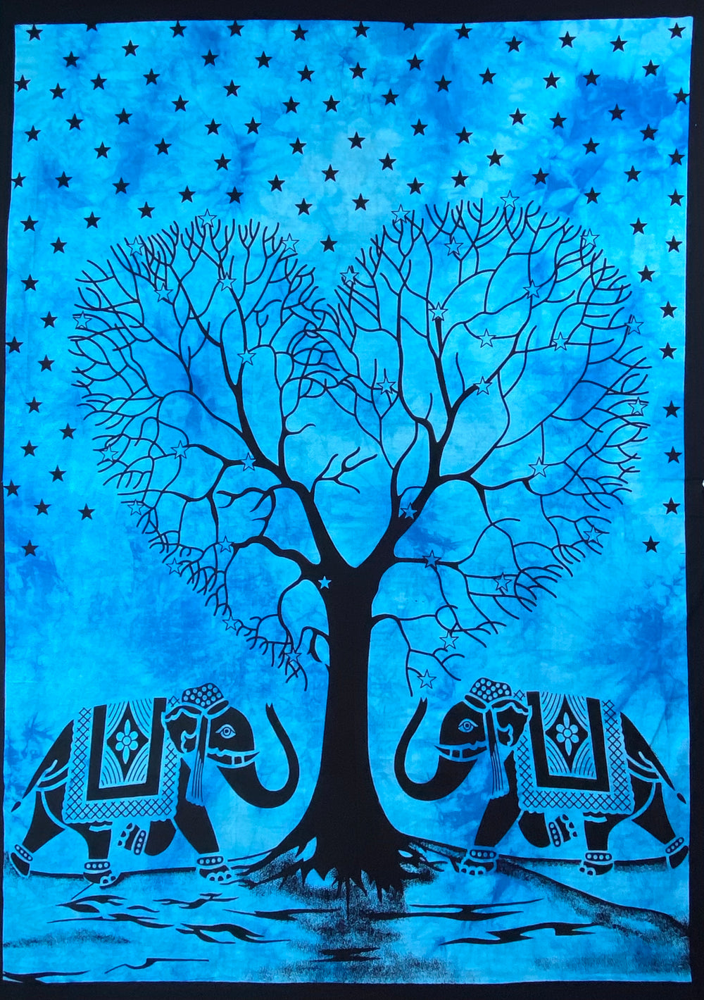 HEART SHAPE TREE OF LIFE TAPESTRY POSTER SIZE TURQUOISE