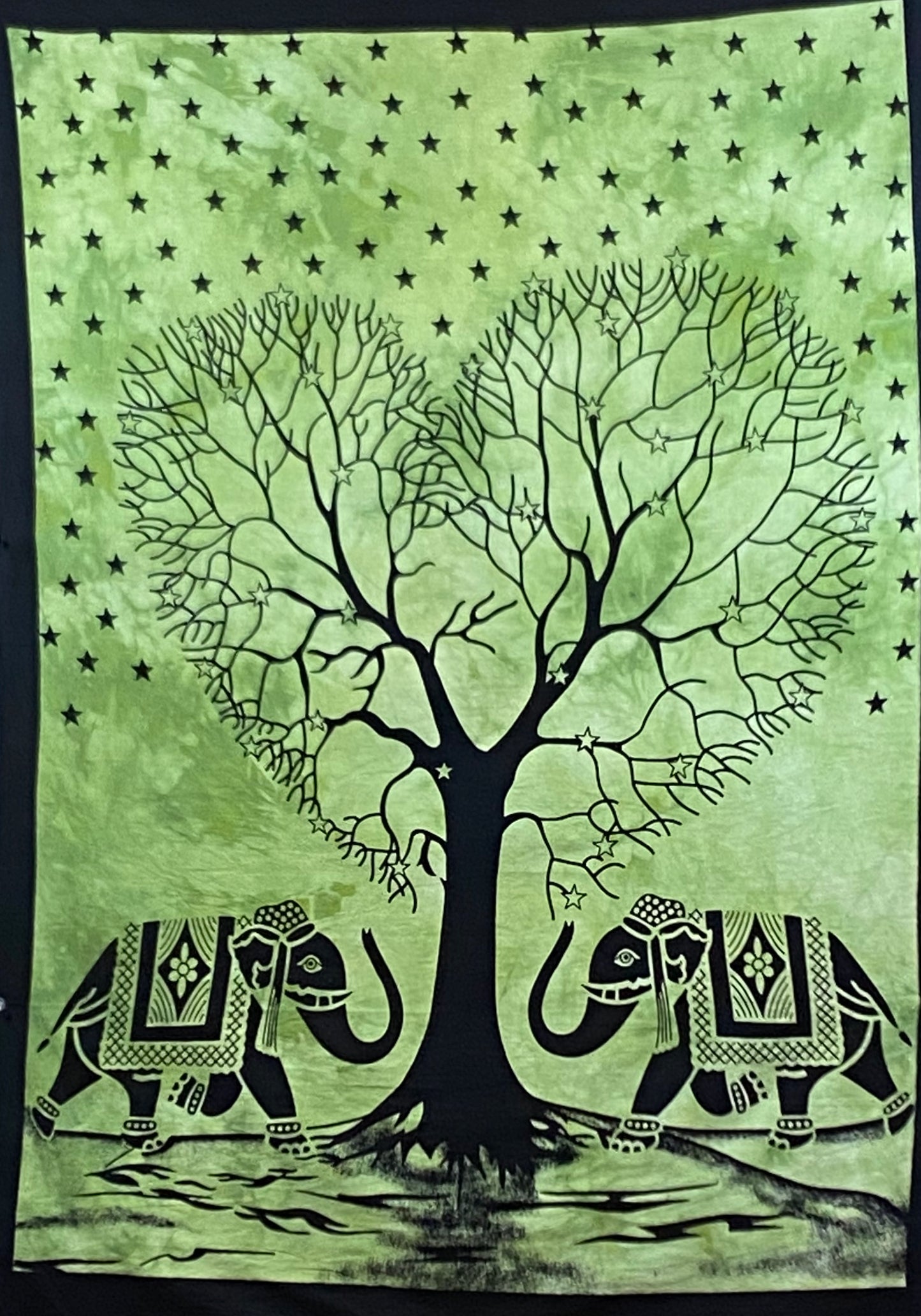 HEART SHAPE TREE OF LIFE TAPESTRY POSTER SIZE GREEN