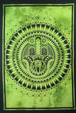 HAMSA HAND TAPESTRY POSTER SIZE GREEN