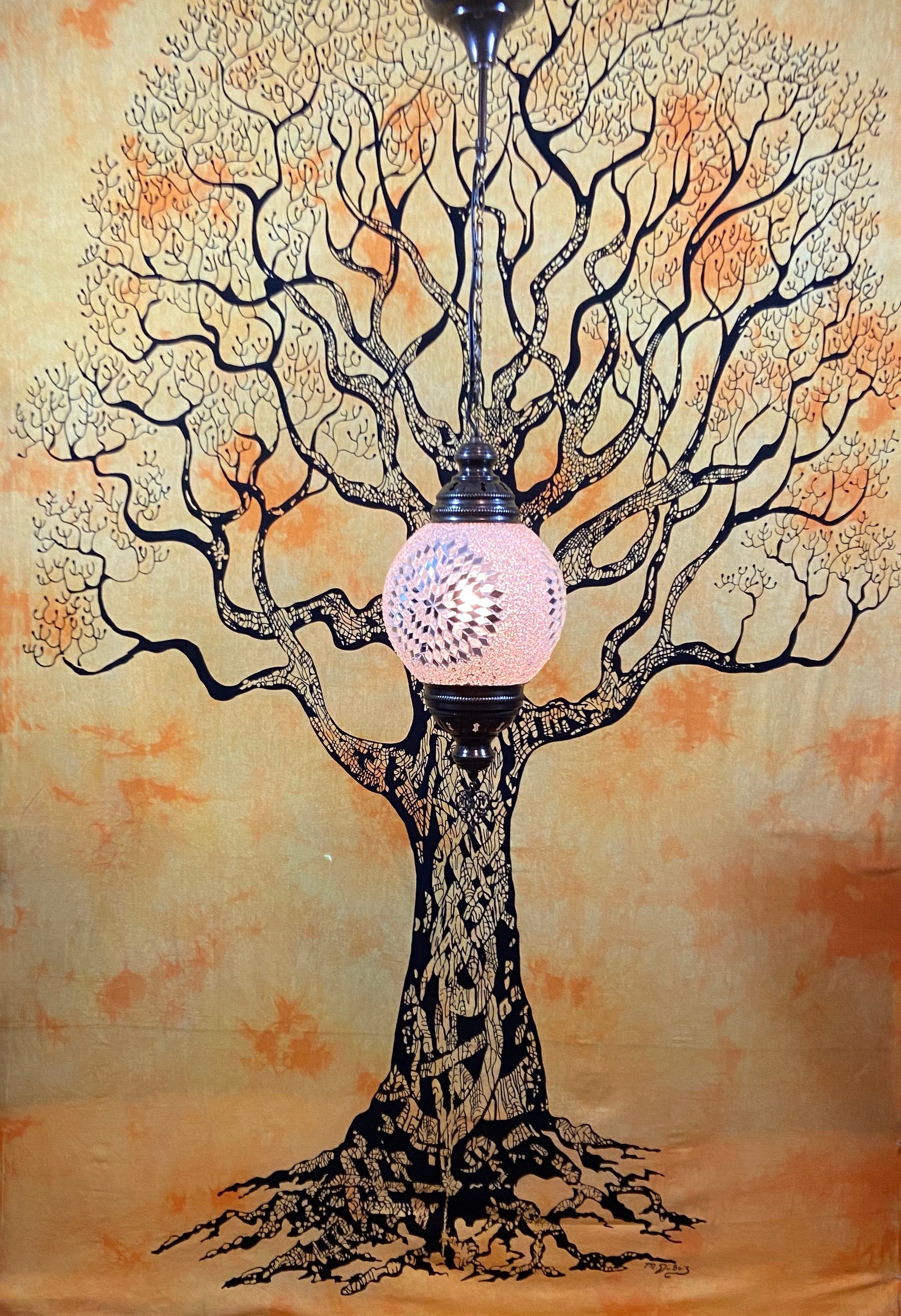 TURKISH MOSAIC ROUND ORB HANGING LAMP 2