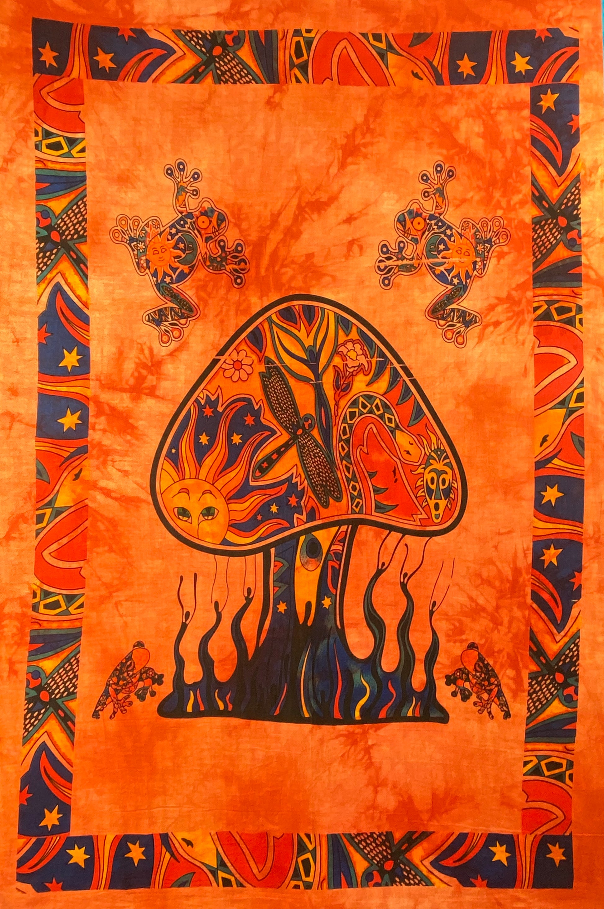 MUSHROOM TAPESTRY POSTER SIZE ORANGE