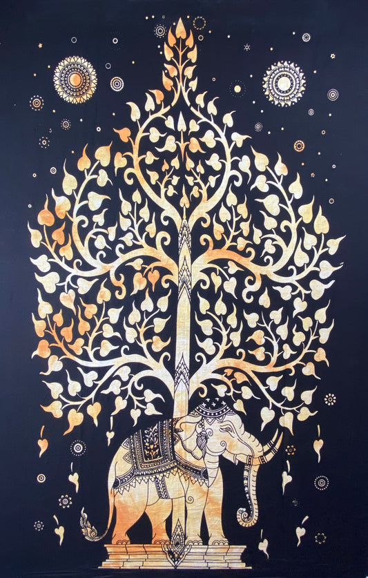 ELEPHANT BODHI TREE POSTER SIZE ORANGE