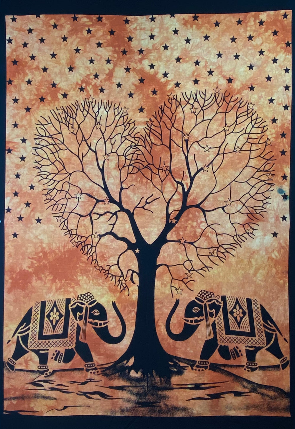 HEART SHAPE TREE OF LIFE TAPESTRY POSTER SIZE ORANGE