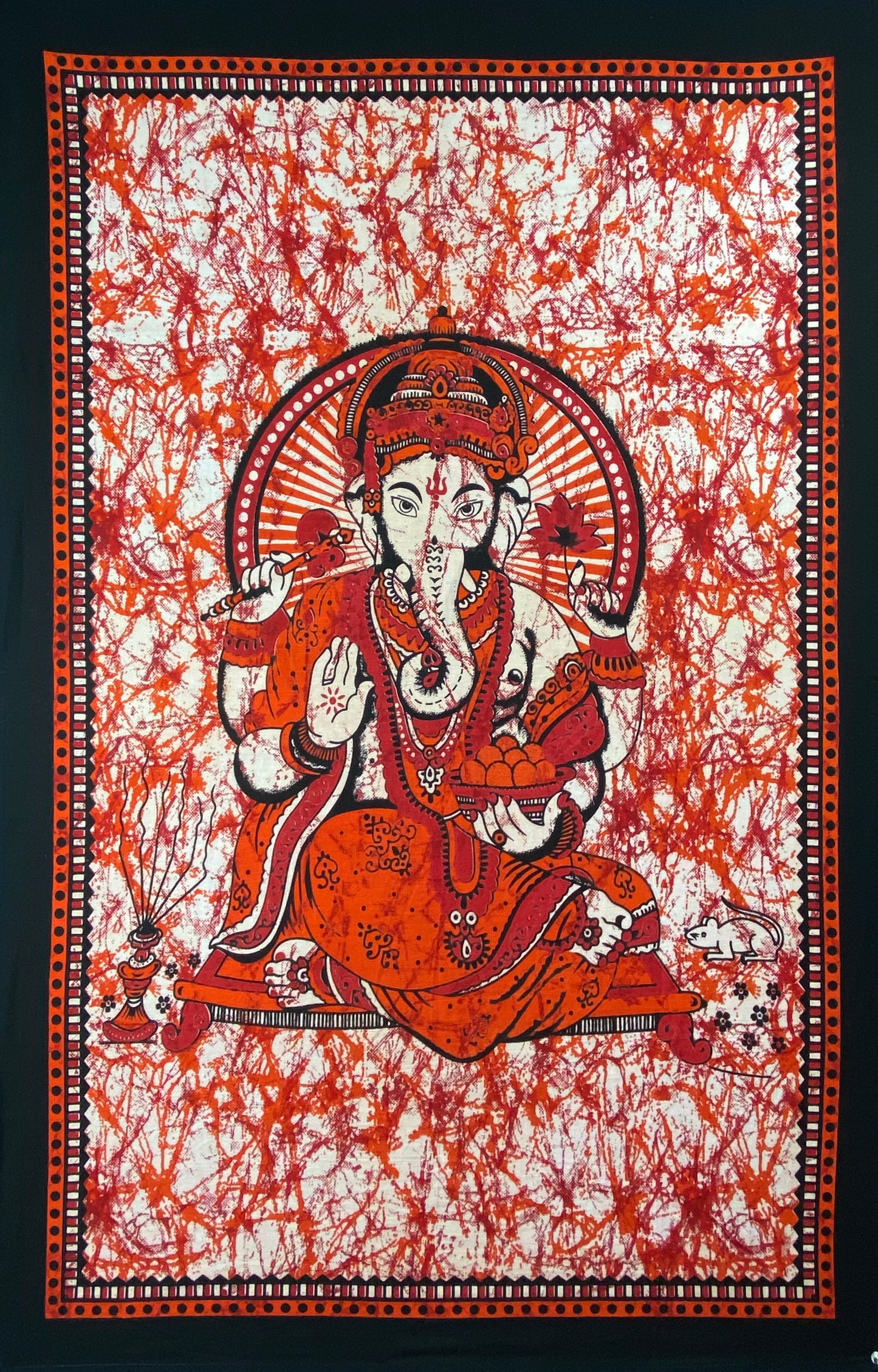 GANESHA TAPESTRY POSTER SIZE RED