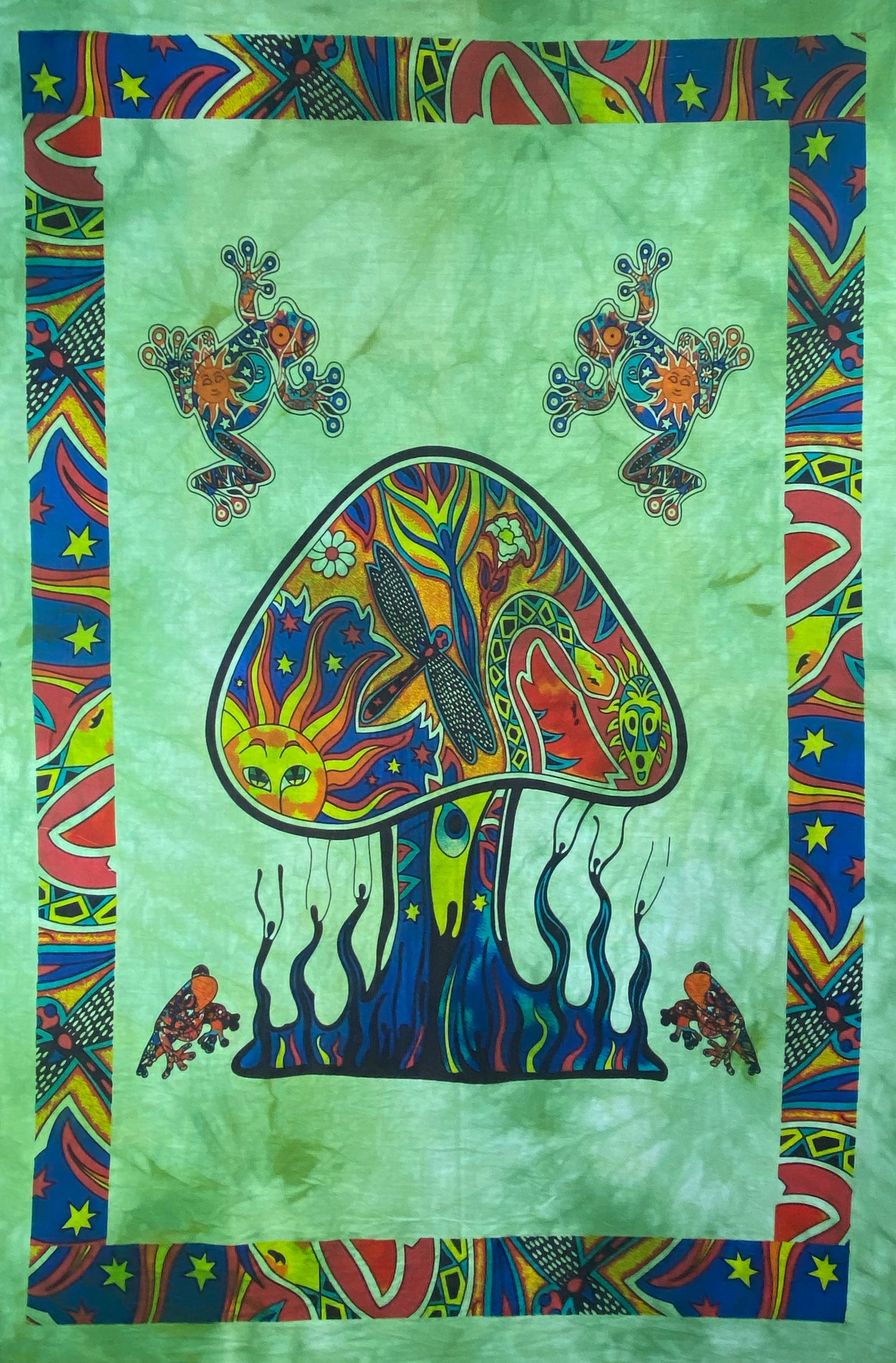 MUSHROOM TAPESTRY POSTER SIZE GREEN