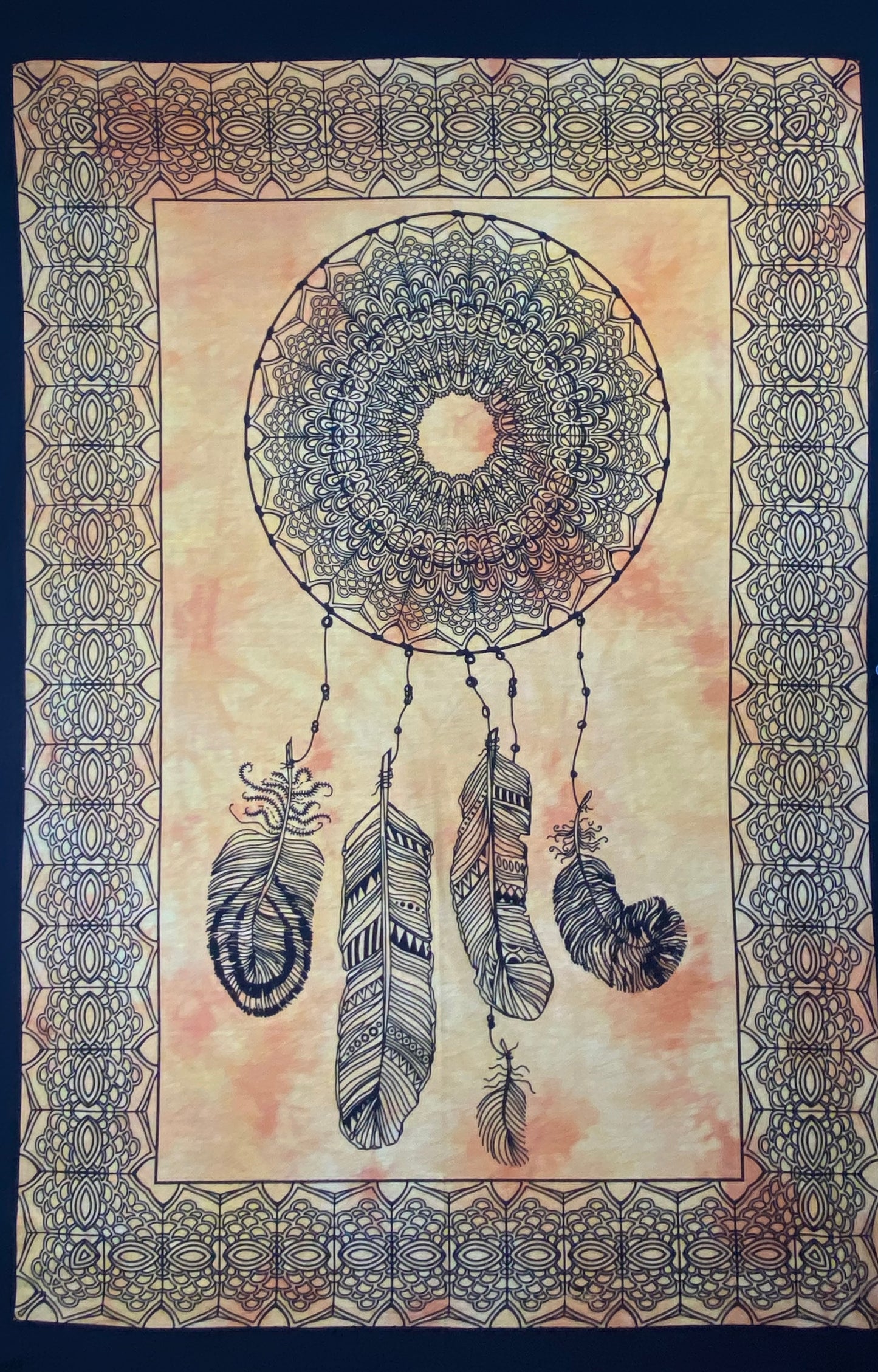 DREAMCATCHER TAPESTRY POSTER SIZE YELLOW