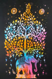 ELEPHANT BODHI TREE POSTER SIZE RAINBOW
