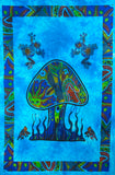 MUSHROOM TAPESTRY POSTER SIZE TURQUOISE