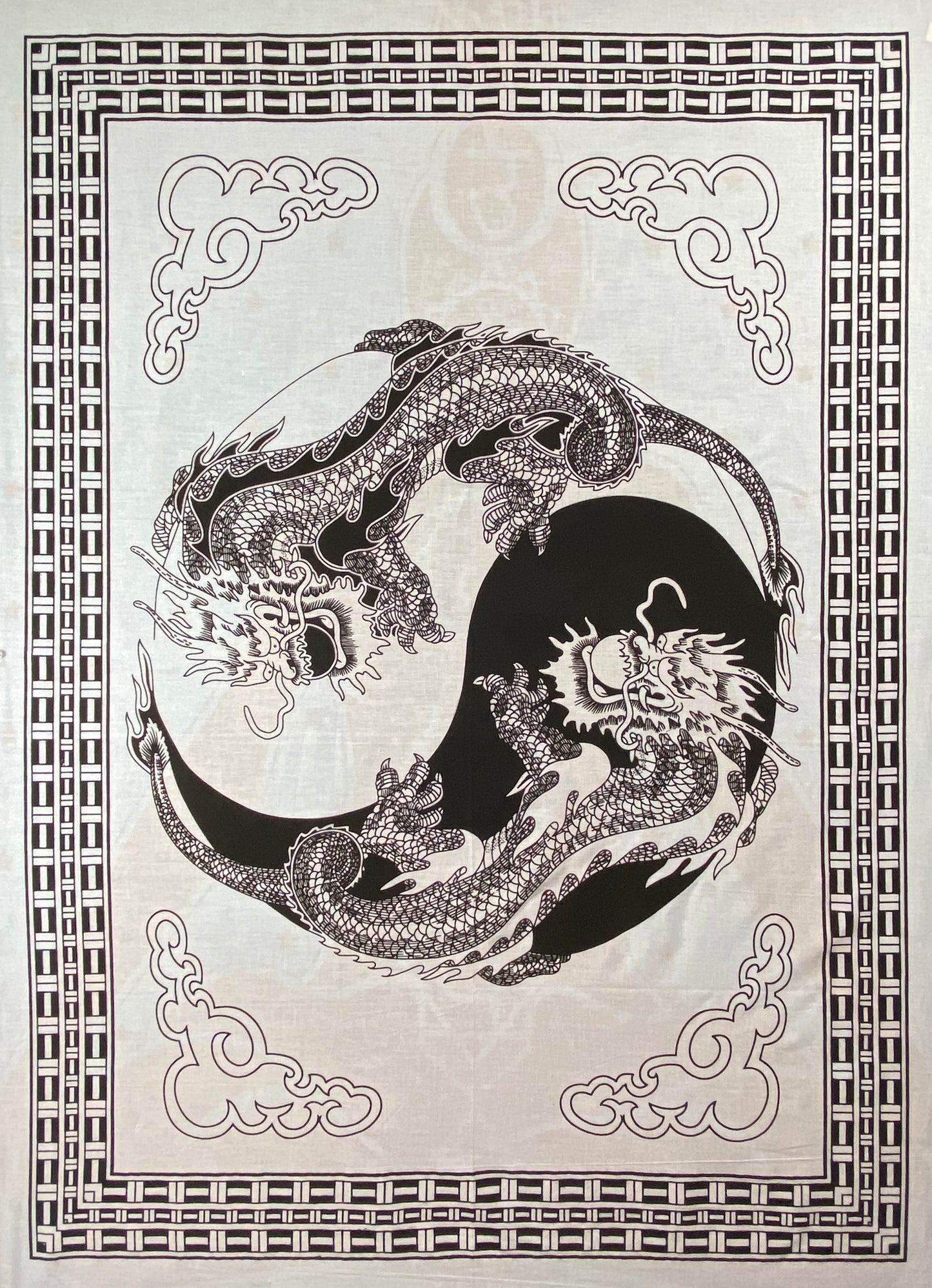 YIN YANG DRAGON TAPESTRY -Poster Size