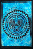 HAMSA HAND TAPESTRY POSTER SIZE TURQUOISE