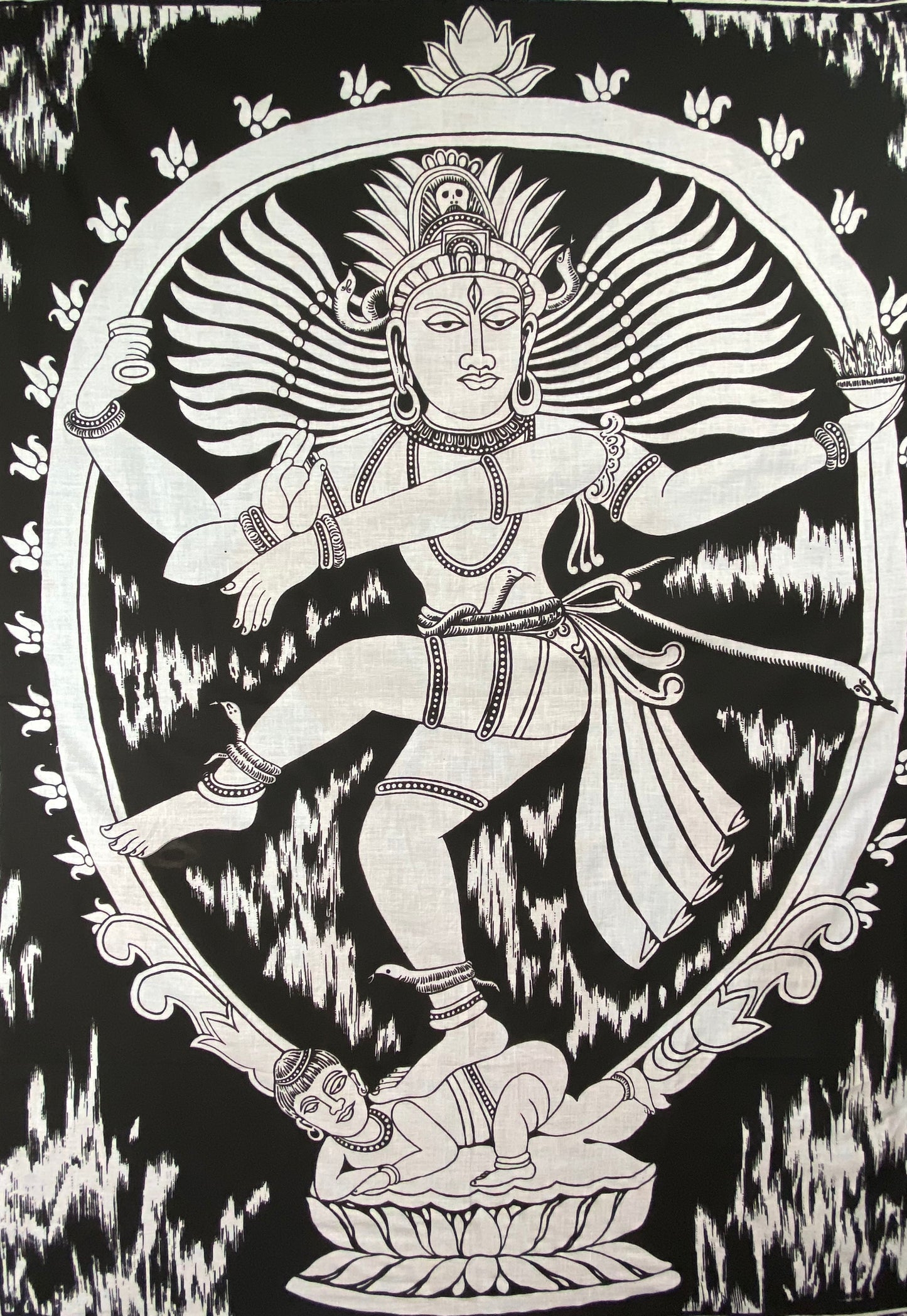 SHIVA DANCE POSE TAPESTRY POSTER SIZE WHITE