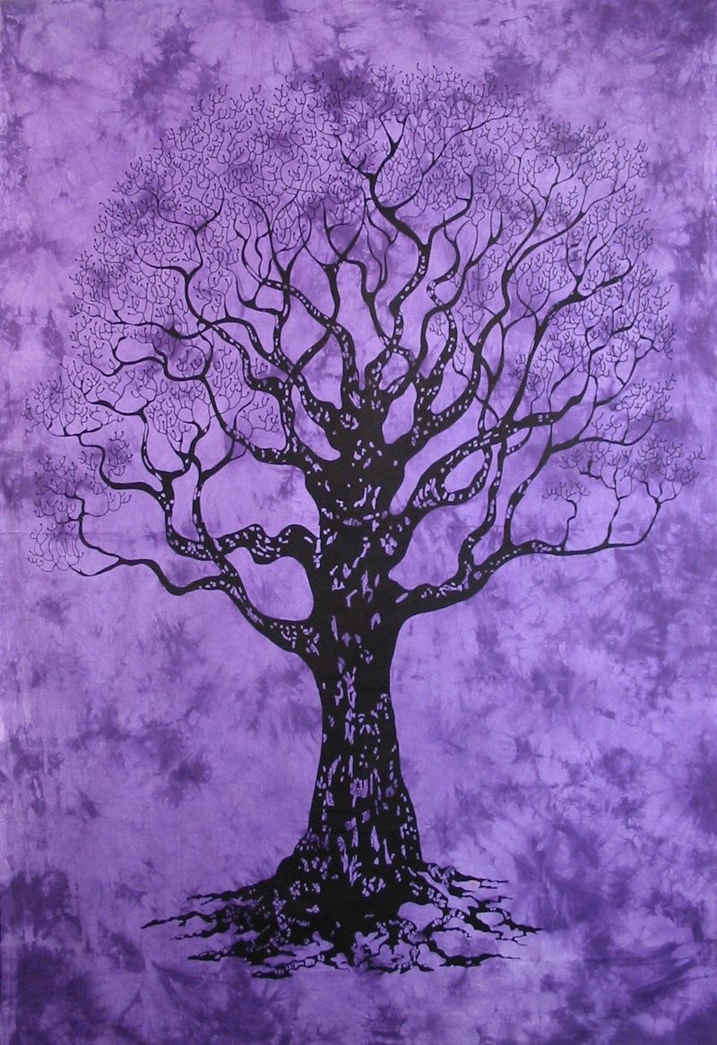 FALL TREE OF LIFE TAPESTRY POSTER SIZE PURPLE
