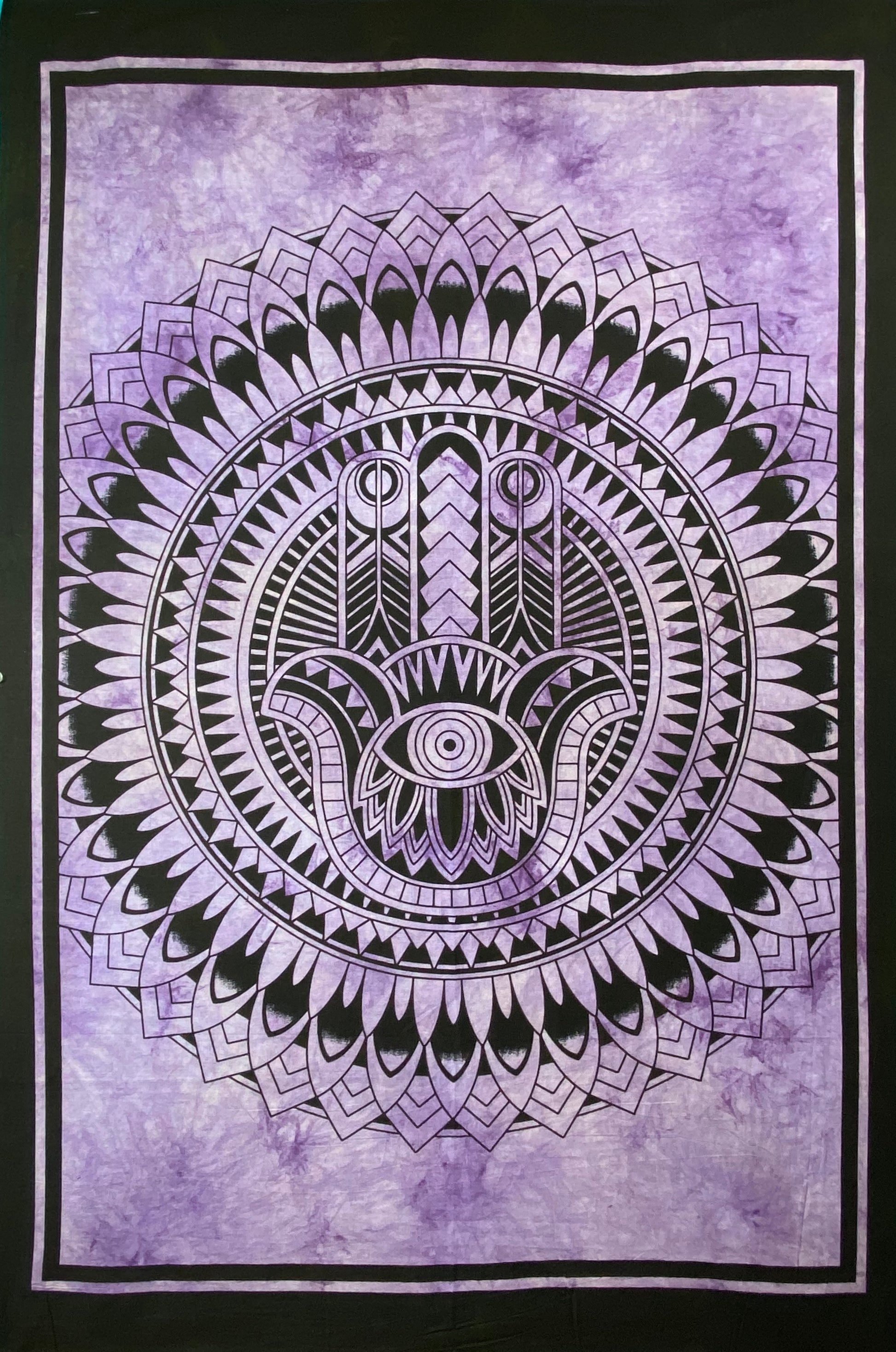 HAMSA HAND TAPESTRY POSTER SIZE PURPLE