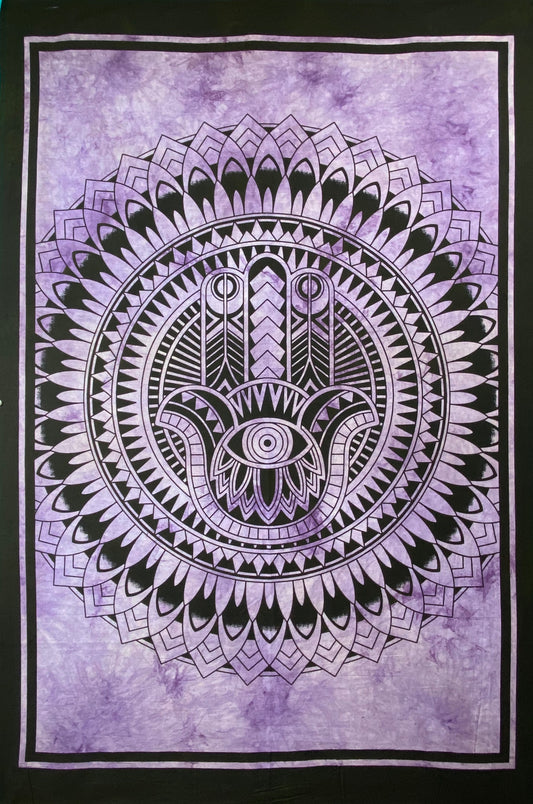 HAMSA HAND TAPESTRY POSTER SIZE PURPLE