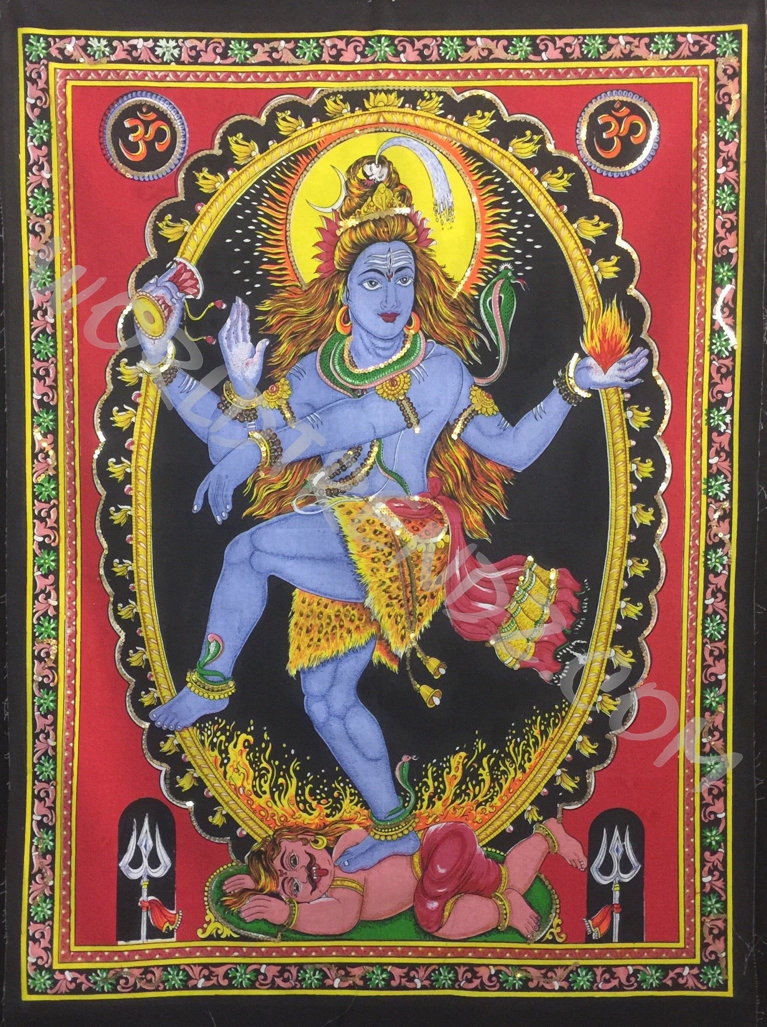 DEITY TAPESTRY SEQUINED SHIVA DANCING